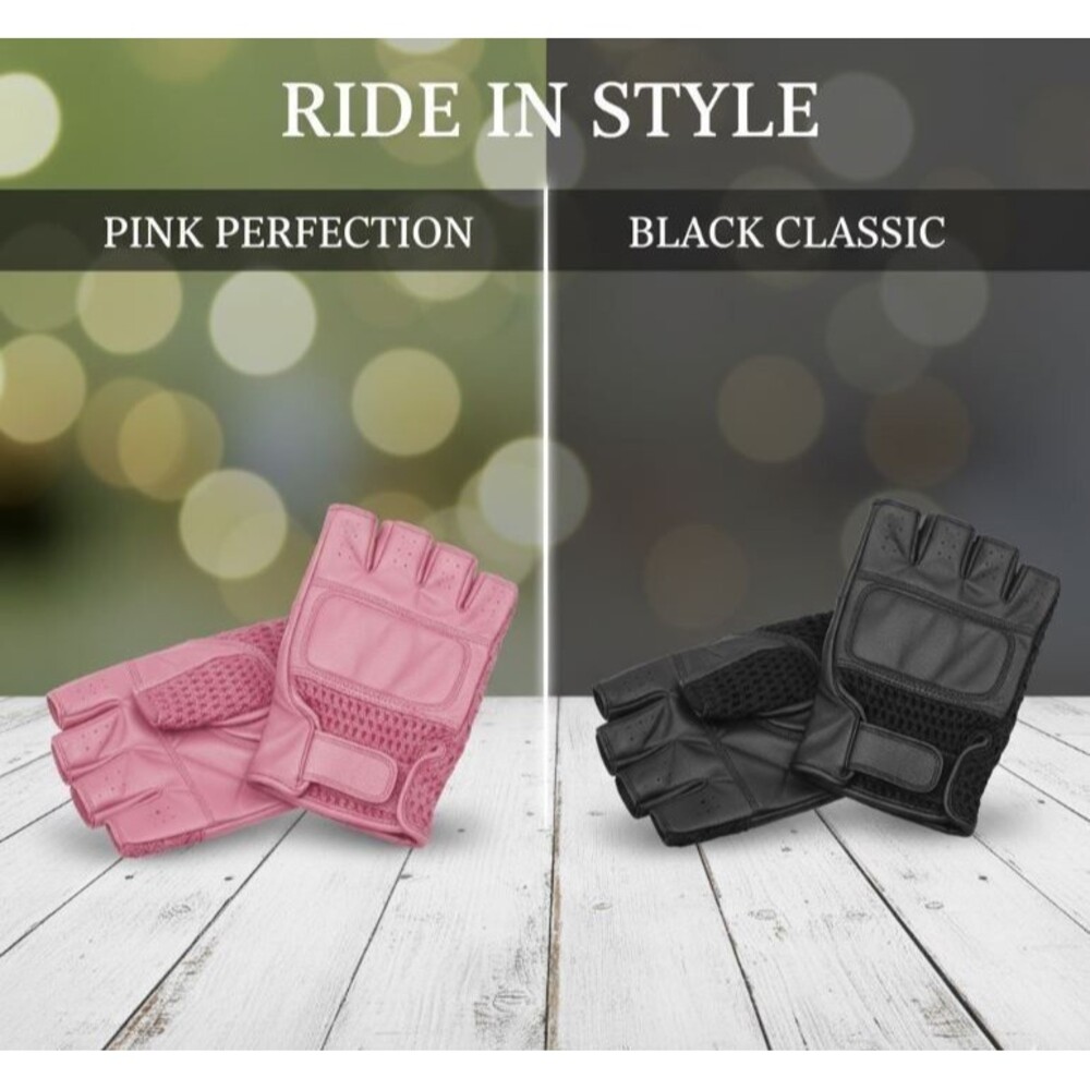 Fingerless Driving Motorcycle Genuine Leather Gloves Outdoor Sport Half Finger